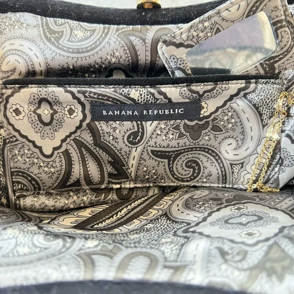 Banana Republic Black Velvet Clutch